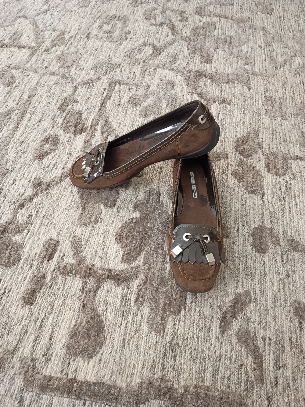 FrenchChic Via Spiga Brown Suede Luxury Italian Loafers Run Errands Shopping